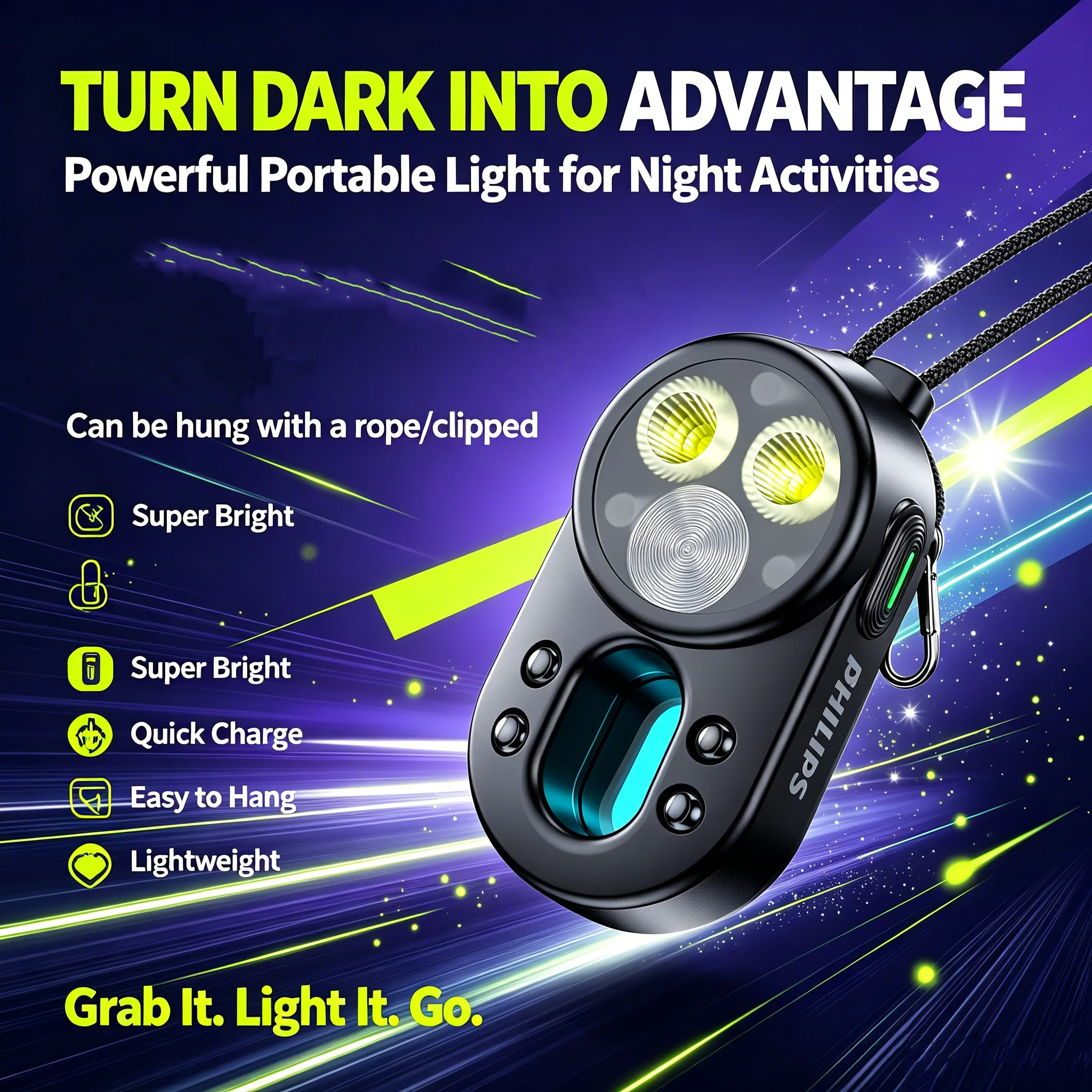 Philips Portable Flashlight Multi-Lighting Modes Hanging And Clamping Convenient for Work And Reading
Philips Portable Flashlight Multi-Lighting Modes Hanging And Clamping Convenient for Work And Reading