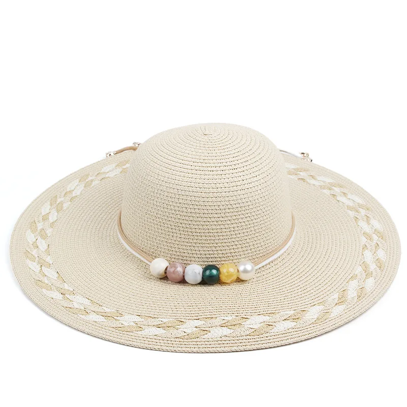 Summer Women's Round Top Wide Brim Hat, Sweet Style Decorative Pastoral Vacation Sunshade Straw Hat, Travel Sun Protection Hat
Summer Women's Round Top Wide Brim Hat, Sweet Style Decorative Pastoral Vacation Sunshade Straw Hat, Travel Sun Protection Hat