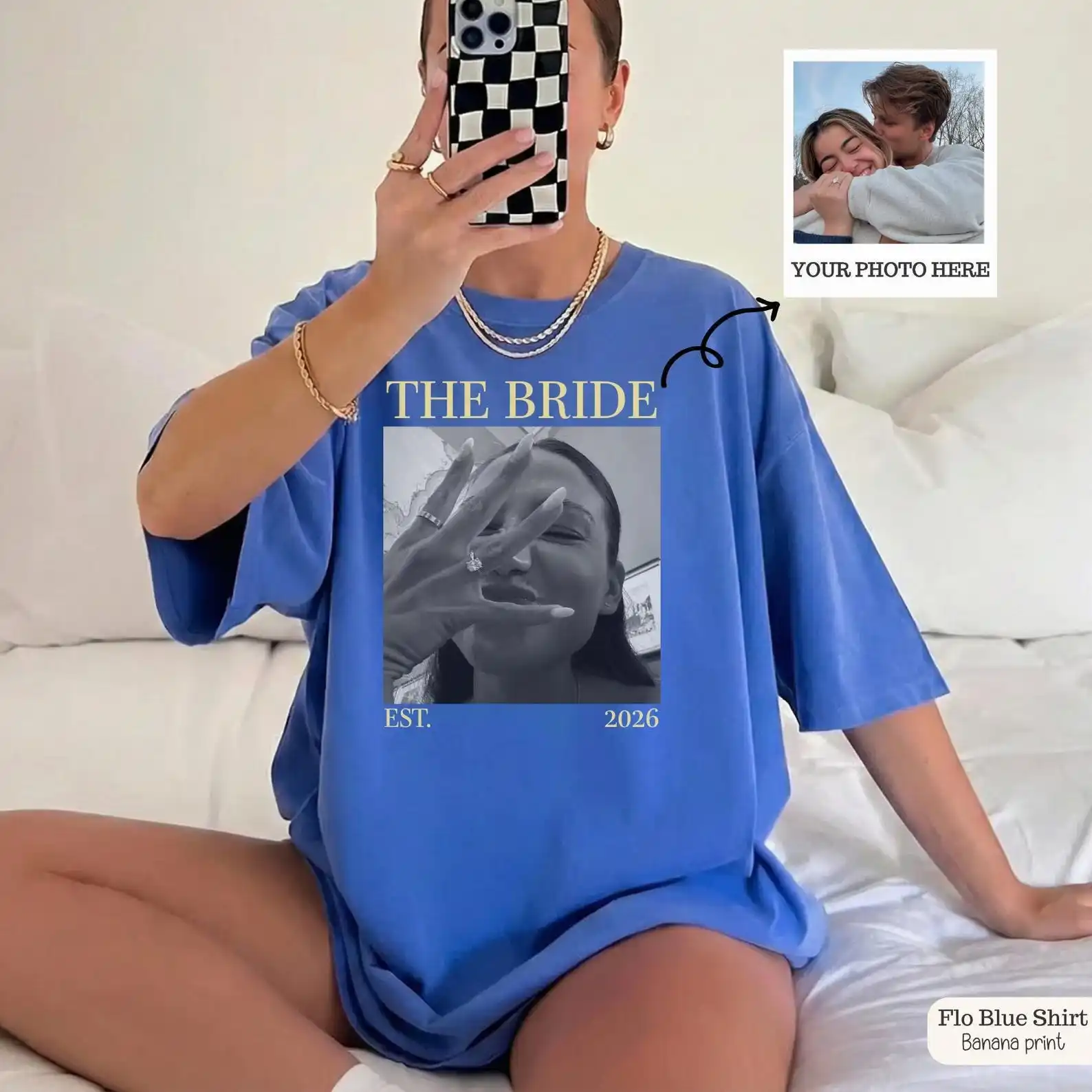 Female Bridal Party Custom Photo Date Shirts Picture Bridesmaids Tee Maid Of Honor Gift MOG & MOB Wedding Shirt Proposal Gift
Female Bridal Party Custom Photo Date Shirts Picture Bridesmaids Tee Maid Of Honor Gift MOG & MOB Wedding Shirt Proposal Gift