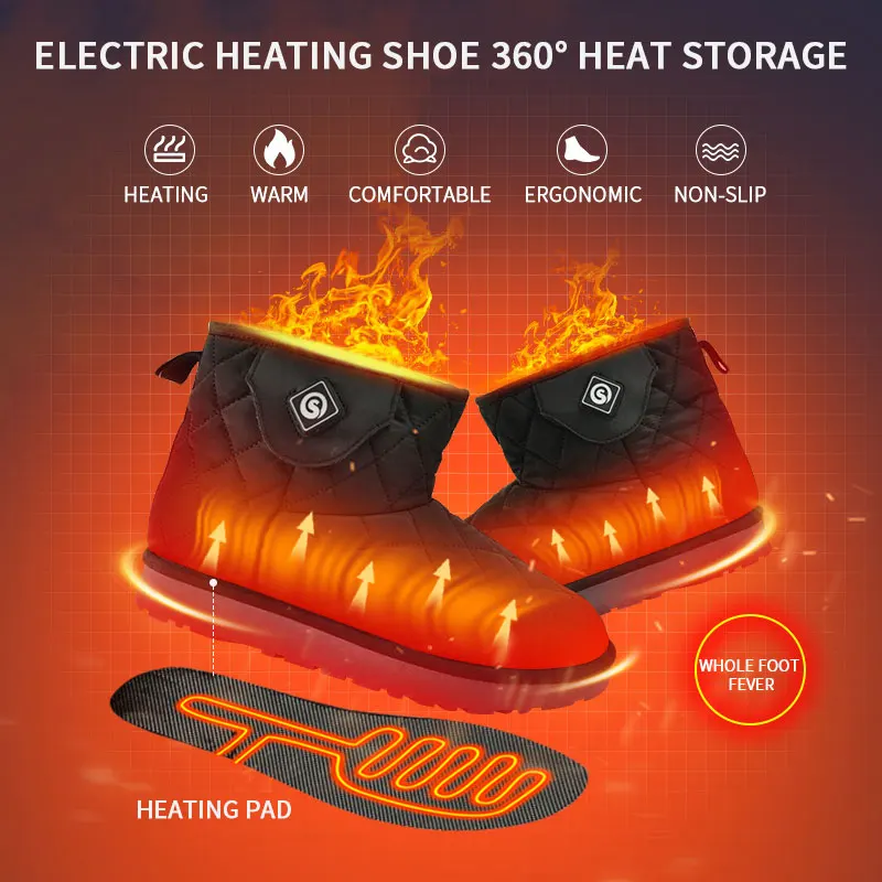 SNOW DEER Electric Heated Shoe Rechargeable Ski Boot For Women Men Heating Battery Winter Warm Foot Plush Washable Shoes
SNOW DEER Electric Heated Shoe Rechargeable Ski Boot For Women Men Heating Battery Winter Warm Foot Plush Washable Shoes