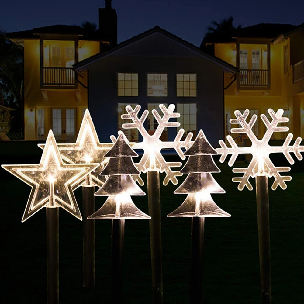 New year Solar energy Outdoor Lights Christmas Tree Pentagram Snowflake Street Path lights Decor Garden Courtyard Lawn lamp
New year Solar energy Outdoor Lights Christmas Tree Pentagram Snowflake Street Path lights Decor Garden Courtyard Lawn lamp