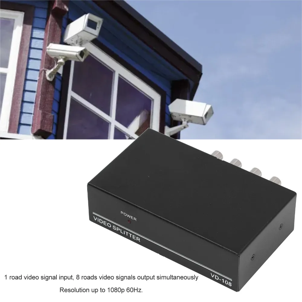 1080p 60Hz 8 Port 1 in 8 Out BNC Video Splitter Plug and Play for US Plug Coaxial Video Distributor Video Signal Distributor
1080p 60Hz 8 Port 1 in 8 Out BNC Video Splitter Plug and Play for US Plug Coaxial Video Distributor Video Signal Distributor