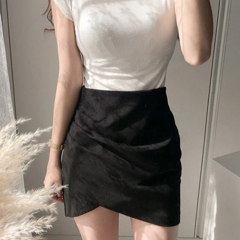 Pure Color Suede Mini Skirt Asymmetrical Pleated Wrap around Autumn Winter Short Skirt Women's Cross-Border Fashion юбка женская
Pure Color Suede Mini Skirt Asymmetrical Pleated Wrap around Autumn Winter Short Skirt Women's Cross-Border Fashion юбка женская