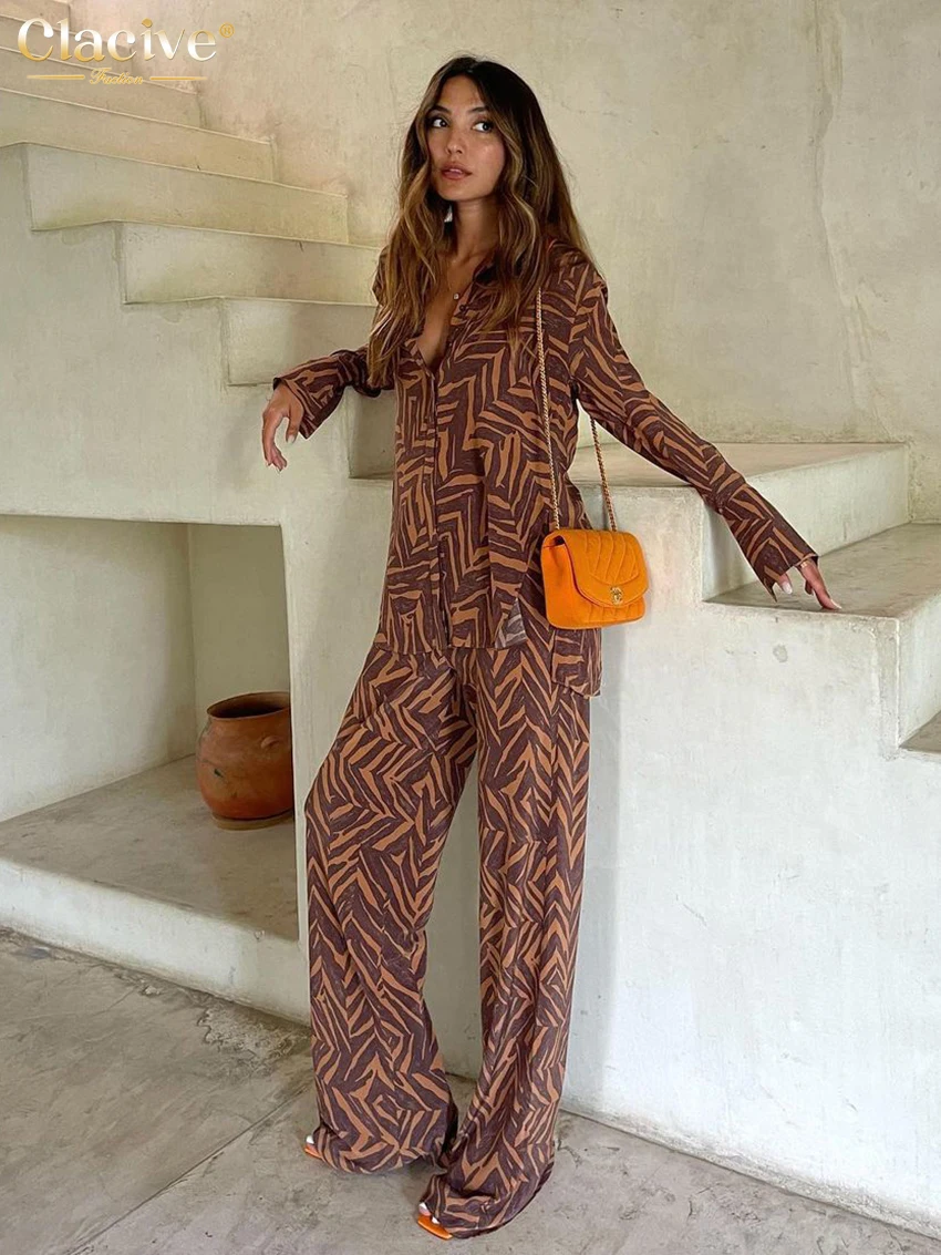 Clacive Fashion Loose Print 2 Piece Sets Women Outfit 2024 Elegant Long Sleeve Shirt With High Waist Wide Pants Set Streetwear
Clacive Fashion Loose Print 2 Piece Sets Women Outfit 2024 Elegant Long Sleeve Shirt With High Waist Wide Pants Set Streetwear
