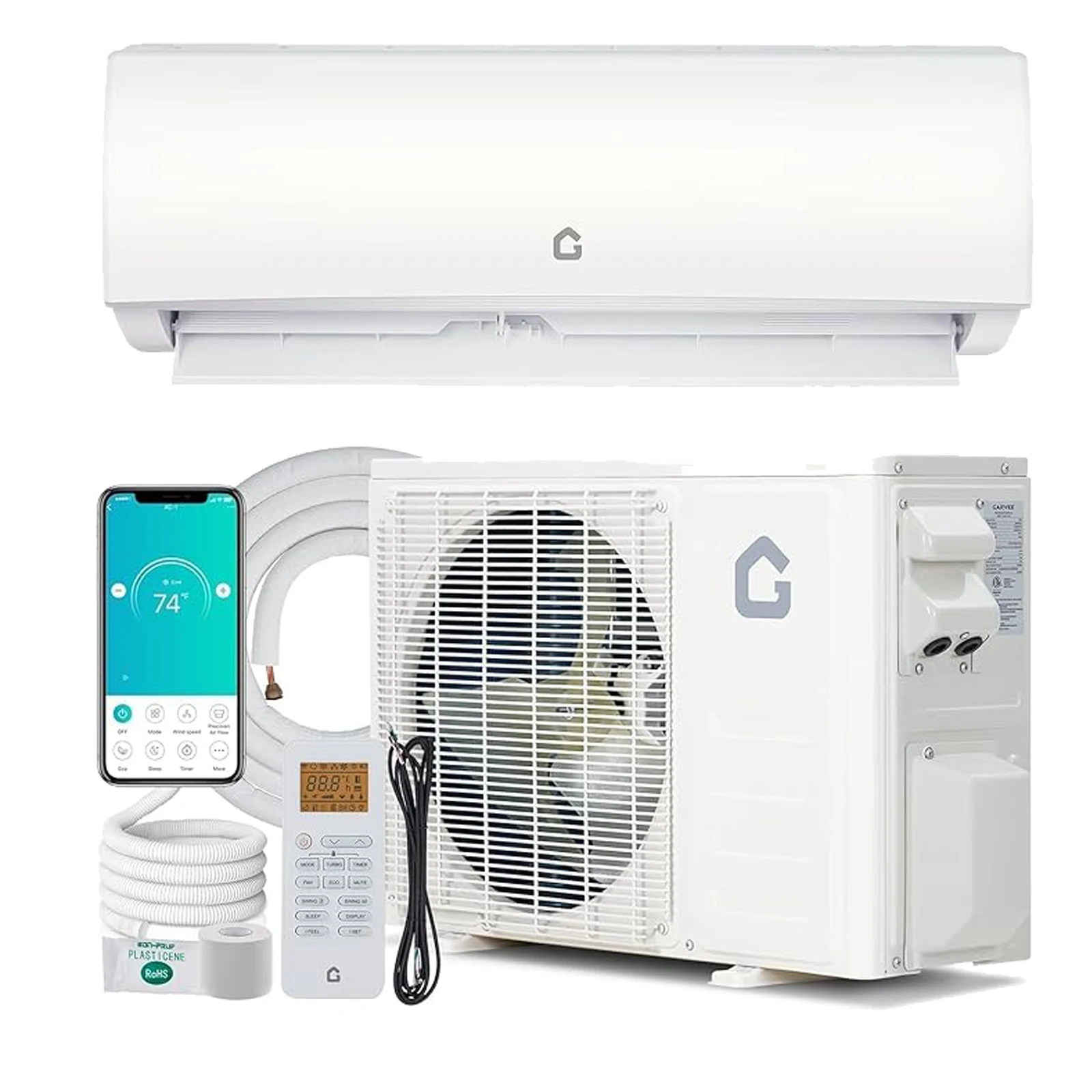 9,000 BTU Mini Split Air Conditioner and Heat Pump, 24 SEER2 Ultra Quiet 208-230V Ductless AC with WiFi & Alexa Control, Cools/Heats Up to 450 Sq.Ft, Easy Installation Kit Included
9,000 BTU Mini Split Air Conditioner and Heat Pump, 24 SEER2 Ultra Quiet 208-230V Ductless AC with WiFi & Alexa Control, Cools/Heats Up to 450 Sq.Ft, Easy Installation Kit Included