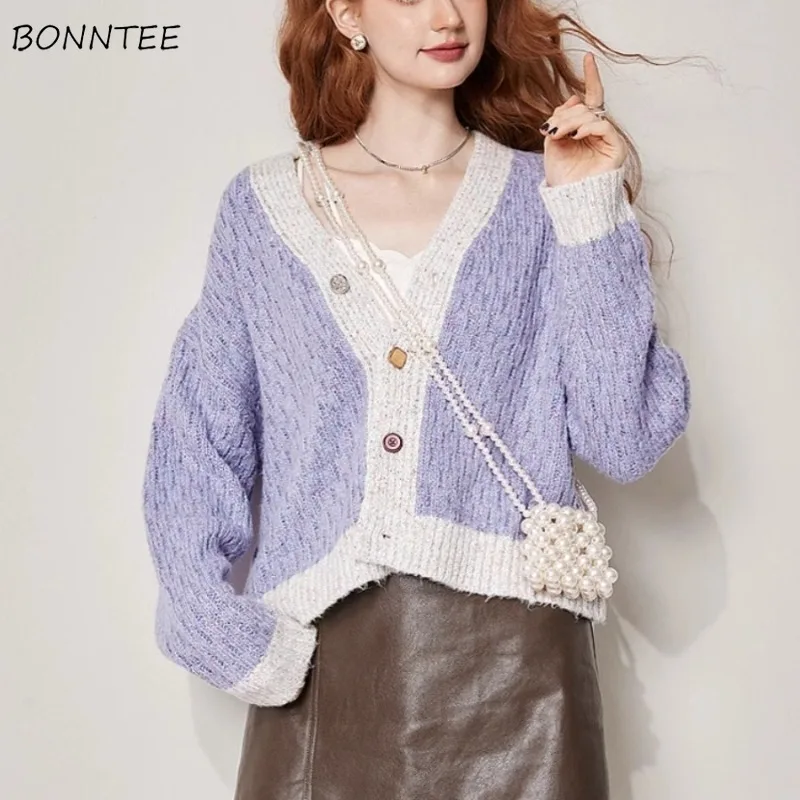 Cardigan Women Panelled V-neck Cropped Temper Chic Loose Fit All-match Korean Fashion Popular Gentle Style Autumn Outerwear Cozy
Cardigan Women Panelled V-neck Cropped Temper Chic Loose Fit All-match Korean Fashion Popular Gentle Style Autumn Outerwear Cozy