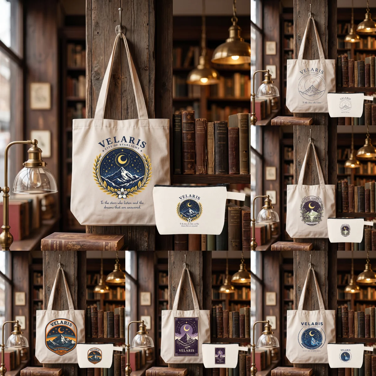 1 Pack Bookish Fantasy Theme Canvas Bag Set, Retro City Of Starlight Mountain Night Sky Graphic Tote & Makeup Storage Pouch Kit
1 Pack Bookish Fantasy Theme Canvas Bag Set, Retro City Of Starlight Mountain Night Sky Graphic Tote & Makeup Storage Pouch Kit