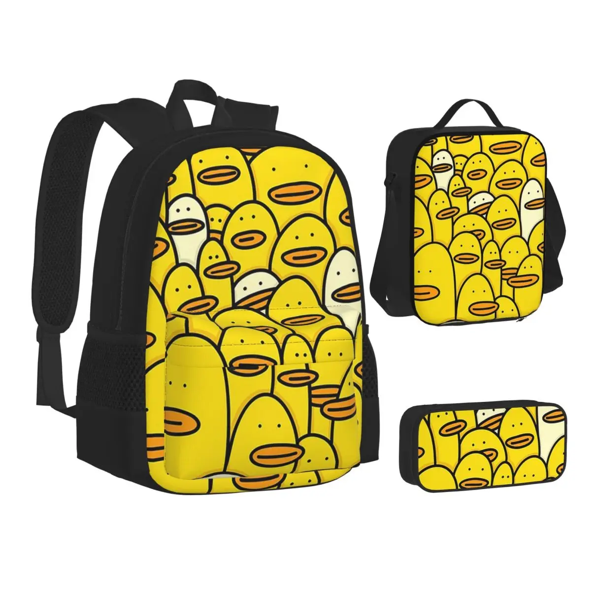 Cartoon Yellow Rubber Duck Pattern Backpacks Boys Girls Bookbag School Bags Kids Rucksack Lunch Bag Pen Bag Three-Piece Set
Cartoon Yellow Rubber Duck Pattern Backpacks Boys Girls Bookbag School Bags Kids Rucksack Lunch Bag Pen Bag Three-Piece Set