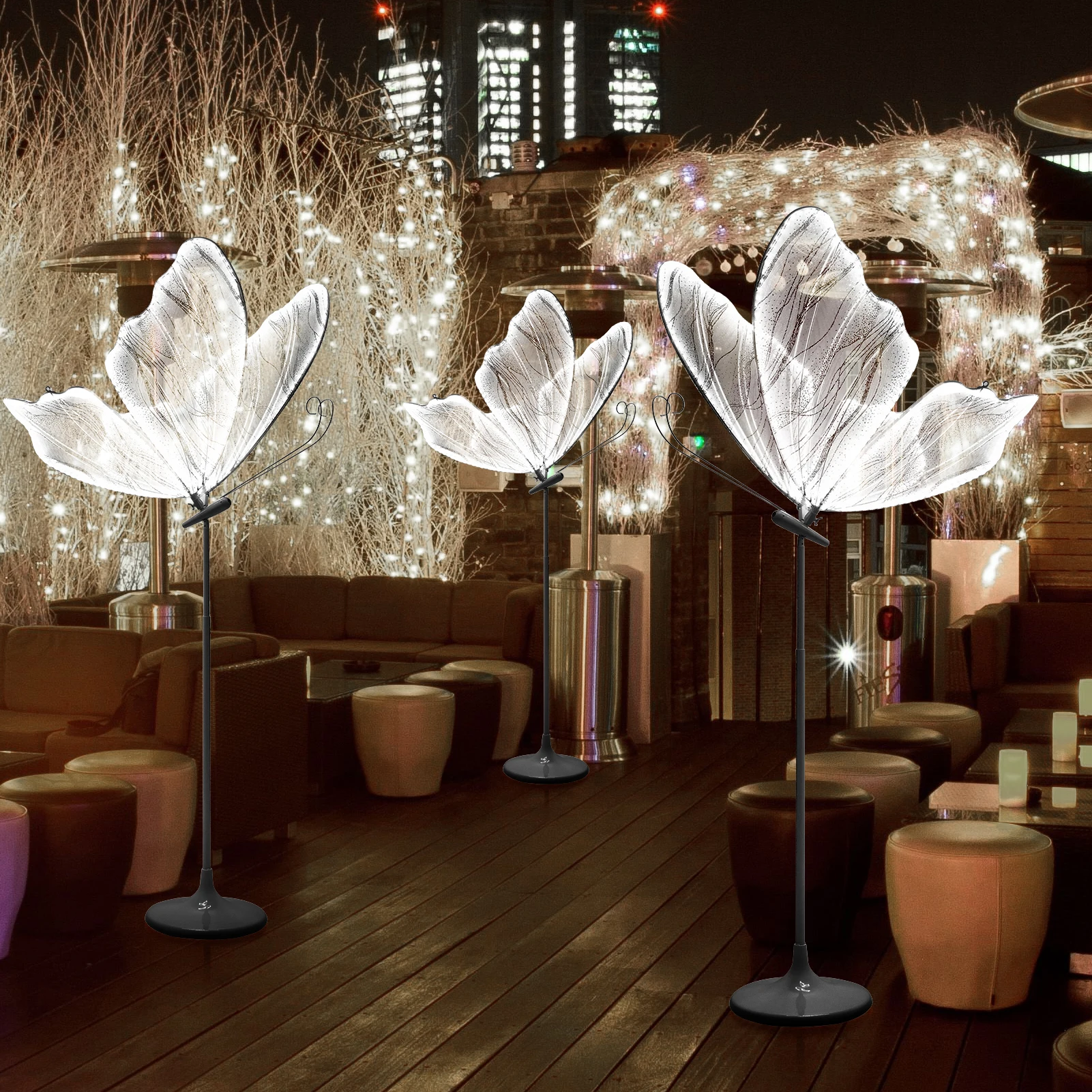2Pcs Creative Lighting Romantic Butterfly LED Floor Lamps for Wedding Aisle Decor, 3D Lifelike Butterfly Wedding Party Event Decoration Props, Dreamy Fairy Tale Atmosphere for Birthday Engagement Anniversary Banquet Hotel Lobby Christmas Indoor Use
2Pcs Creative Lighting Romantic Butterfly LED Floor Lamps for Wedding Aisle Decor, 3D Lifelike Butterfly Wedding Party Event Decoration Props, Dreamy Fairy Tale Atmosphere for Birthday Engagement Anniversary Banquet Hotel Lobby Christmas Indoor Use