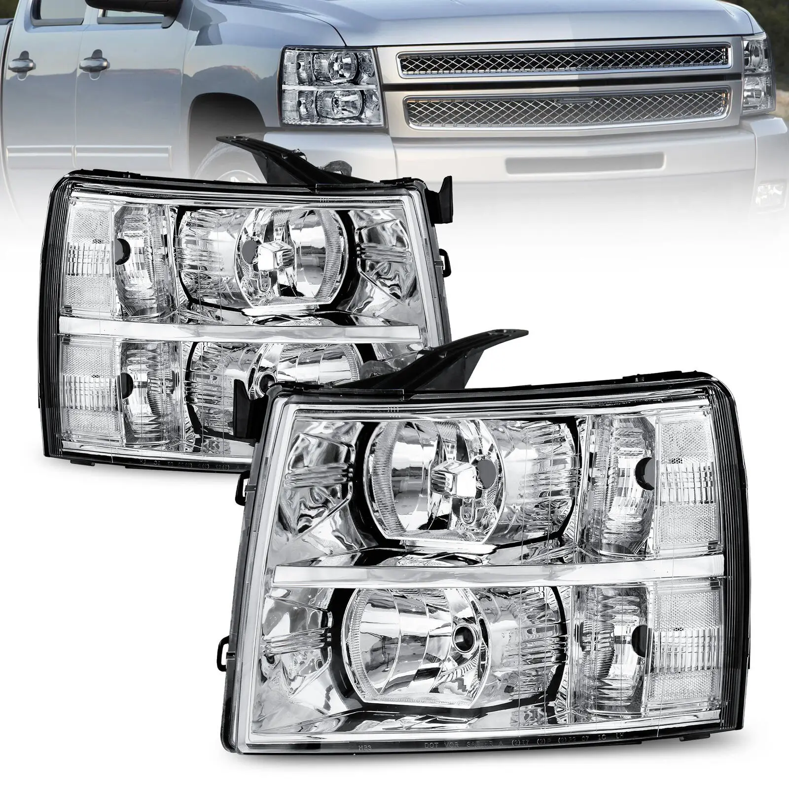 Pair Headlight Assembly w/ Clear Lens For 07-13 Chevy Silverado 1500 2500 3500
Pair Headlight Assembly w/ Clear Lens For 07-13 Chevy Silverado 1500 2500 3500