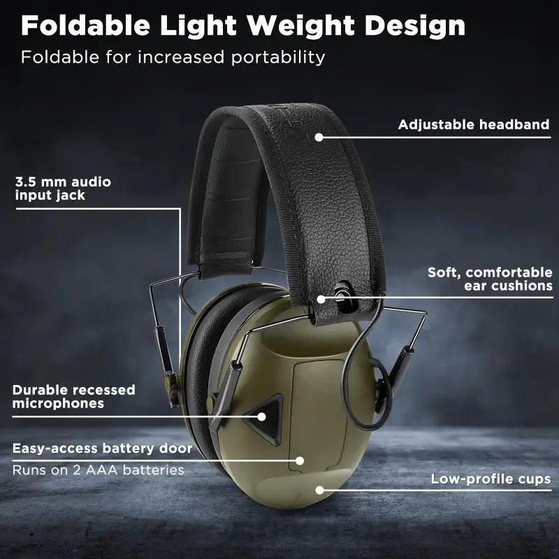 Earmuffs Active Headphones for Shooting Electronic Hearing protection Ear protect Noise Reduction active hunting headphone
Earmuffs Active Headphones for Shooting Electronic Hearing protection Ear protect Noise Reduction active hunting headphone