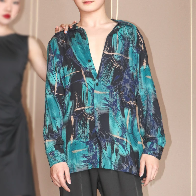 Latin Dance Tops Long Sleeve Printed Shirt For Men Standard Ballroom Dance Top Men Training Clothes Performance Dancwear VDL3233
Latin Dance Tops Long Sleeve Printed Shirt For Men Standard Ballroom Dance Top Men Training Clothes Performance Dancwear VDL3233