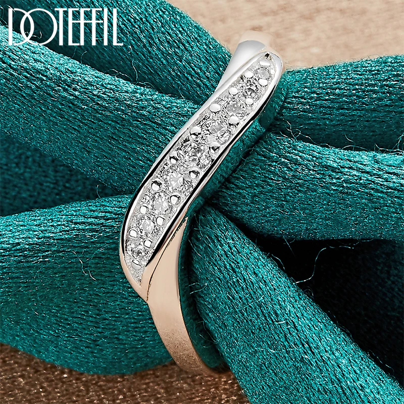 DOTEFFIL 925 Sterling Silver Twisted AAAAA Zircon Ring For Women Fashion Wedding Engagement Party Gift Charm Jewelry
DOTEFFIL 925 Sterling Silver Twisted AAAAA Zircon Ring For Women Fashion Wedding Engagement Party Gift Charm Jewelry