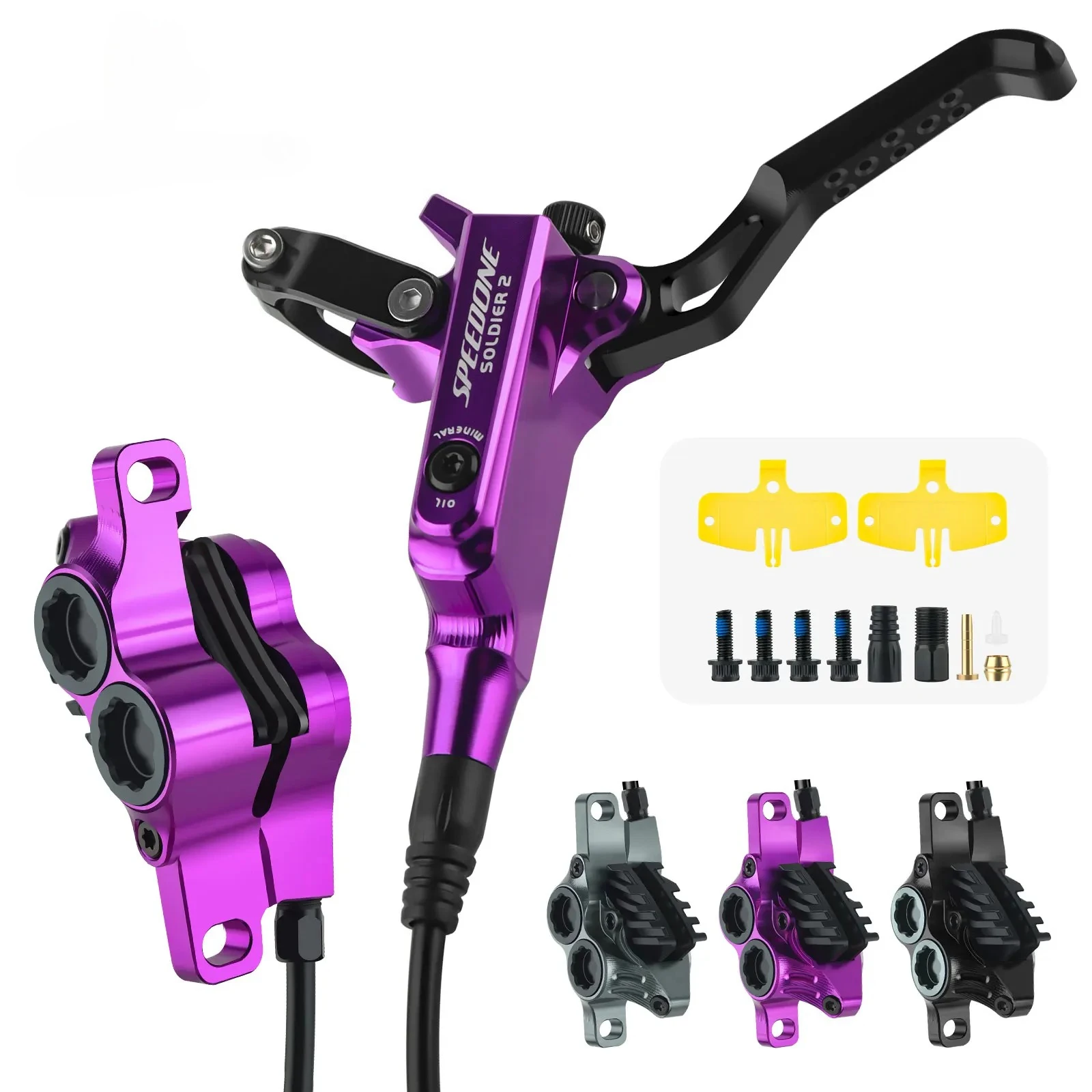 SOLDIER 2 Four Piston Hydraulic Disc Brake for MTB Bike 850/1600mm Cooling Pads 4 Piston Oil Pressure DH E-bike Brake
SOLDIER 2 Four Piston Hydraulic Disc Brake for MTB Bike 850/1600mm Cooling Pads 4 Piston Oil Pressure DH E-bike Brake