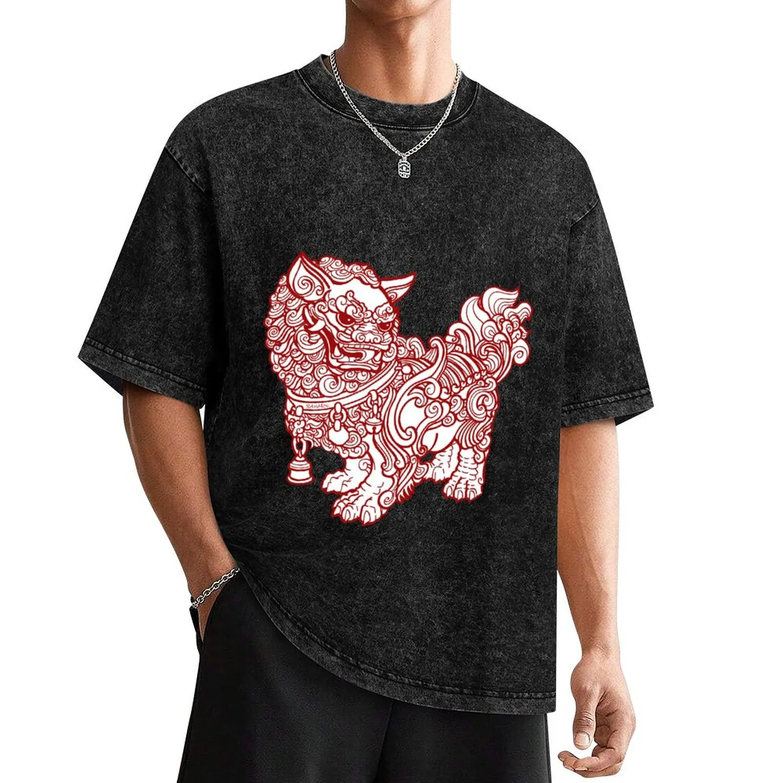 A FU DOG T-Shirt plus size clothes T-shirts oversize anime plain black t shirts men
A FU DOG T-Shirt plus size clothes T-shirts oversize anime plain black t shirts men