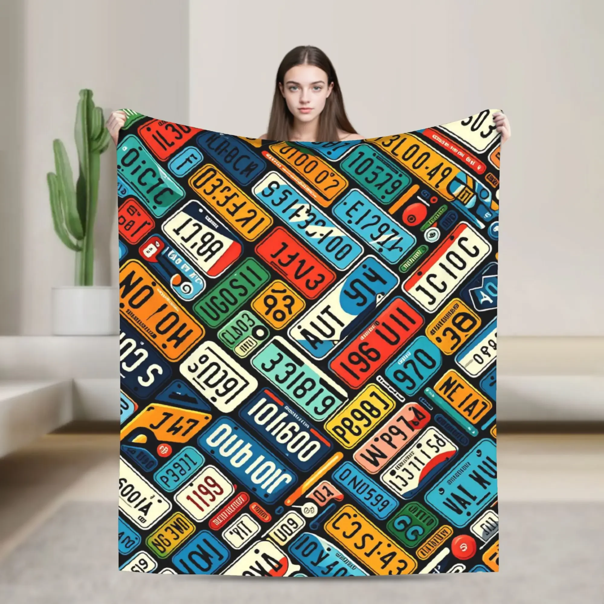 USA License Plates Blanket Warm Throw Blanket for Winter Girls Living Room Travel Office Bedspread
USA License Plates Blanket Warm Throw Blanket for Winter Girls Living Room Travel Office Bedspread