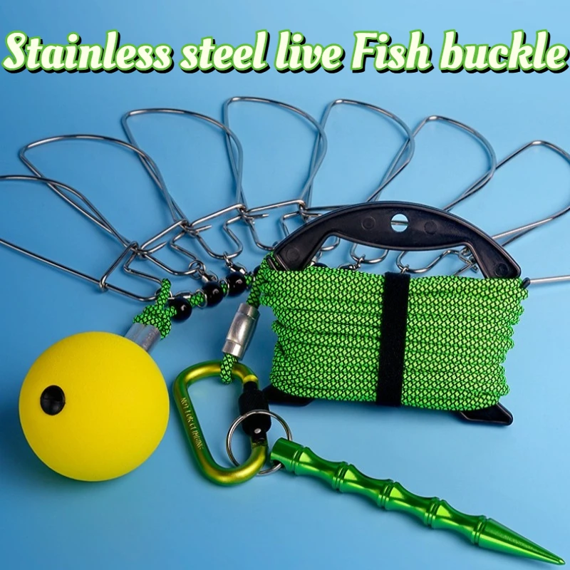 Portable Stainless Steel Live Fish Buckle Fishing Tool Outdoor Fish Buckles Buoy Combination Fishing Accessories Tackle Supplies
Portable Stainless Steel Live Fish Buckle Fishing Tool Outdoor Fish Buckles Buoy Combination Fishing Accessories Tackle Supplies