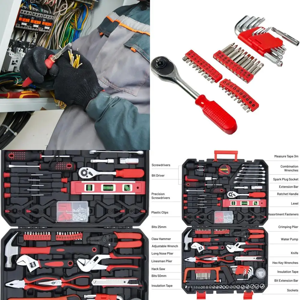 237-Piece Essential Home Repair Tool Kit with Plastic Case for College, Household, and DIY Projects