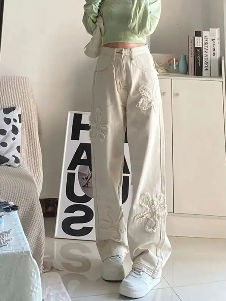 Gidyq Vintage Jeans Women Korean Flower Patchwork High Waist Denim Pants Spring New Chic All Match Baggy Trousers Female New
Gidyq Vintage Jeans Women Korean Flower Patchwork High Waist Denim Pants Spring New Chic All Match Baggy Trousers Female New