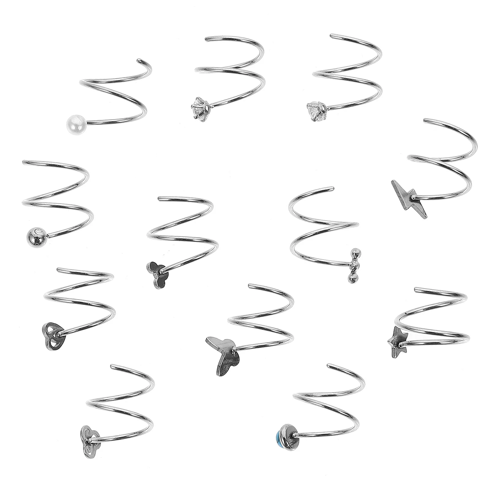 12pcs Double Nose Ring Hoop Stainless Steel Spiral Nose Rings For Single Piercing Lightweight Secure Fit Party Jewelry
12pcs Double Nose Ring Hoop Stainless Steel Spiral Nose Rings For Single Piercing Lightweight Secure Fit Party Jewelry