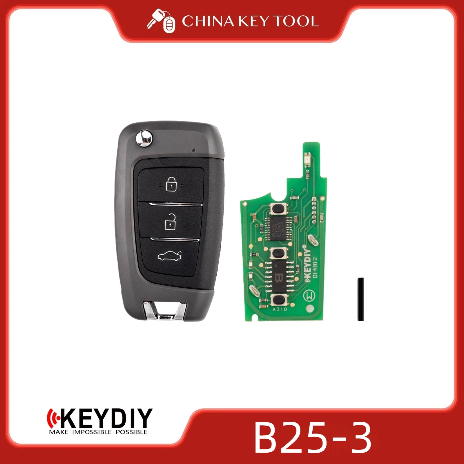 KEYDIY KD B25-3 Универсальный откидной дистанционный ключ с 3 кнопками, совместимый с Hyundai типа
KEYDIY KD B25-3 Универсальный откидной дистанционный ключ с 3 кнопками, совместимый с Hyundai типа