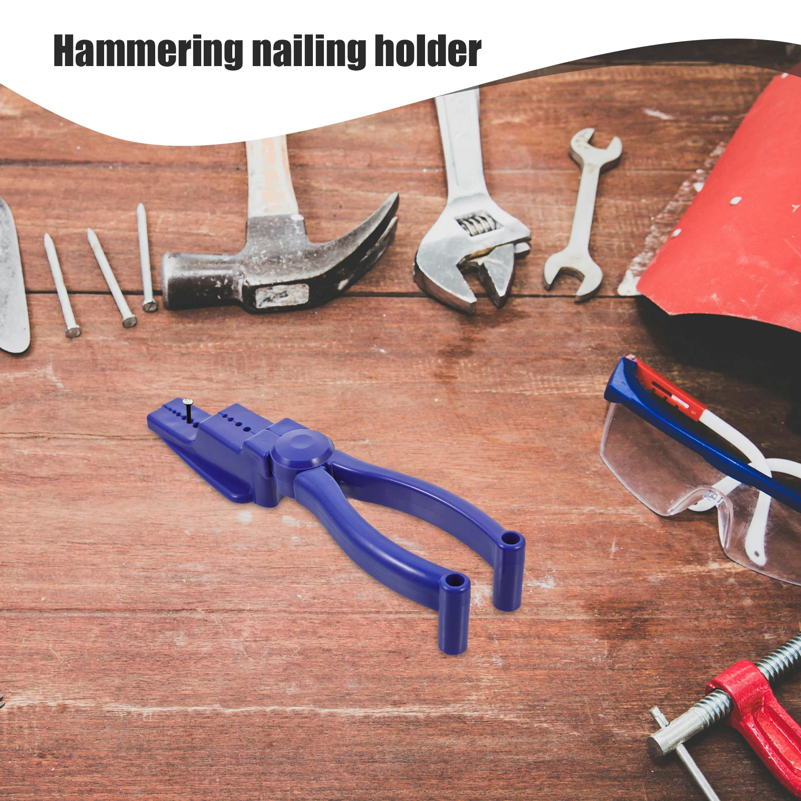 Plastic Plier Fixing Nailer Aid Fixed Pliers Hammering Blue Hand Tool Holding Nail Holder Auxiliary Nails Finger Protective 
Plastic Plier Fixing Nailer Aid Fixed Pliers Hammering Blue Hand Tool Holding Nail Holder Auxiliary Nails Finger Protective