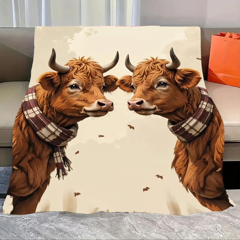 1pc Flannel Blanket Cozy Highland Cows Scarf Print Blanket for Winter Nights
1pc Flannel Blanket Cozy Highland Cows Scarf Print Blanket for Winter Nights