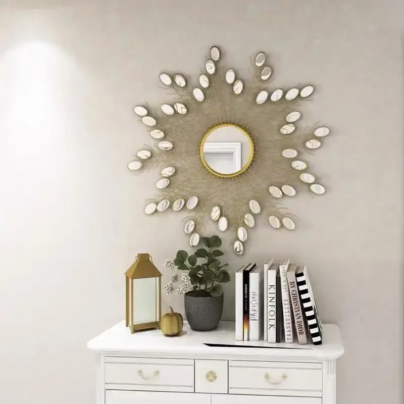 Home metal sofa wall iron background decorative mirror
Home metal sofa wall iron background decorative mirror
