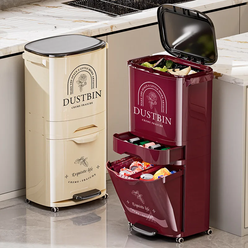 Kitchen Trash Can Large Capacity Hands Free Step Open Lid Dual Compartment Dry Wet Separation Garbage Bin Lixeira Cozinha
Kitchen Trash Can Large Capacity Hands Free Step Open Lid Dual Compartment Dry Wet Separation Garbage Bin Lixeira Cozinha