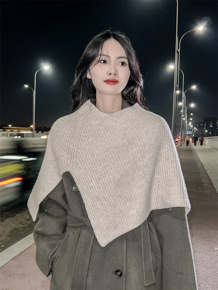 Women Pure Wool Short Poncho O-neck Shawl Wrap Thick Ribs Knitted Accessories Cape Soft Wool Scarf Neck Warmer Cappa Coat Match
Women Pure Wool Short Poncho O-neck Shawl Wrap Thick Ribs Knitted Accessories Cape Soft Wool Scarf Neck Warmer Cappa Coat Match