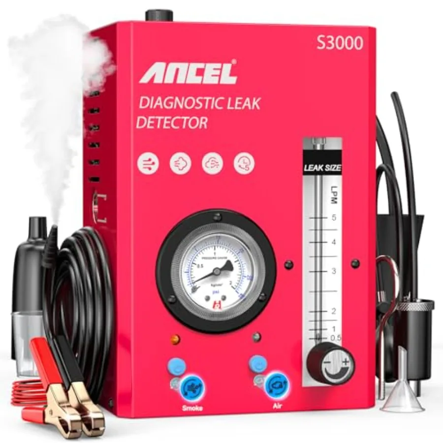 S3000-US Smoke hine Automotive Leak Detector with Built-in Air Compror, Smoke Tester Automotive for EVAP, Vacuum, Fuel System w
S3000-US Smoke hine Automotive Leak Detector with Built-in Air Compror, Smoke Tester Automotive for EVAP, Vacuum, Fuel System w