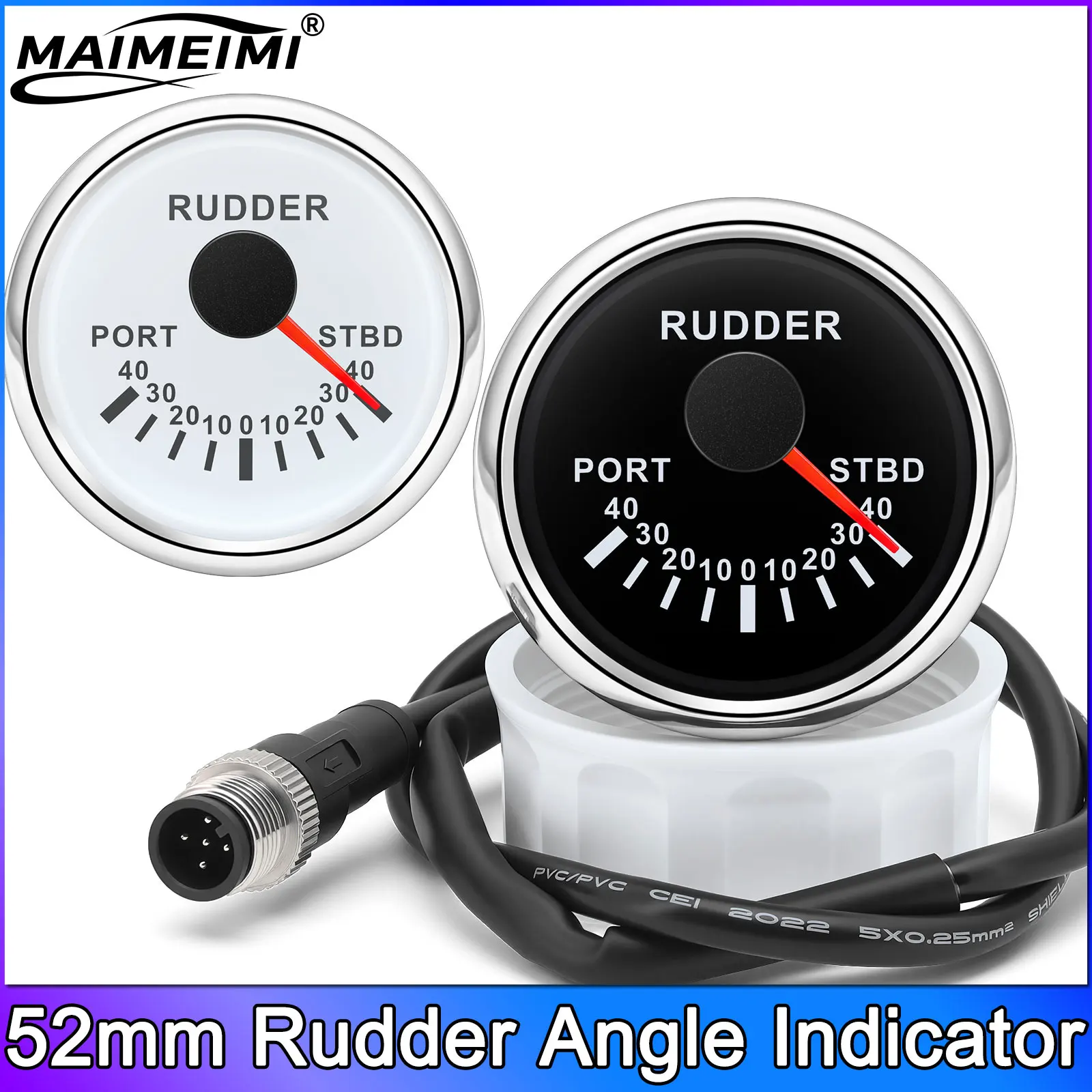 52mm Rudder Angle Meter Port to STBD Starboard NMEA2000 Signal Marine Boat RV Rudder Angle Gauges Red Backlight NMEA 2000
52mm Rudder Angle Meter Port to STBD Starboard NMEA2000 Signal Marine Boat RV Rudder Angle Gauges Red Backlight NMEA 2000