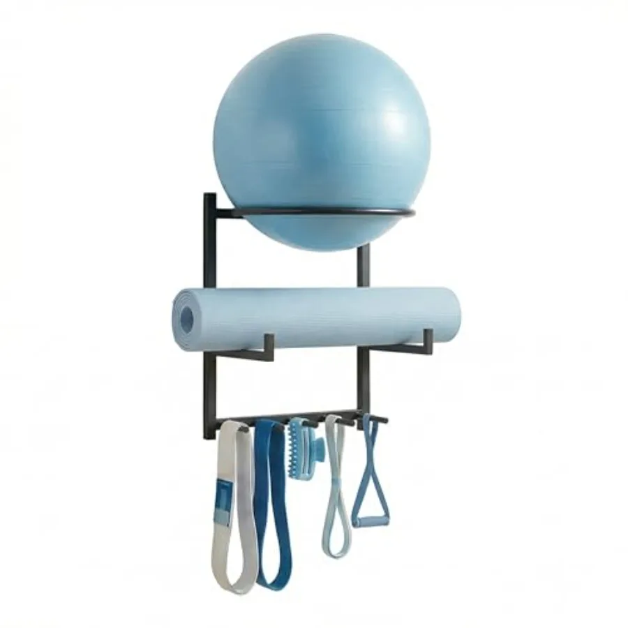 Wall Mounted Yoga Ball and Mat Holder, Space-Saving Home Gym Organizer and Storage Rack Fits 55-75cm Stability Ball with 5 Hook
Wall Mounted Yoga Ball and Mat Holder, Space-Saving Home Gym Organizer and Storage Rack Fits 55-75cm Stability Ball with 5 Hook