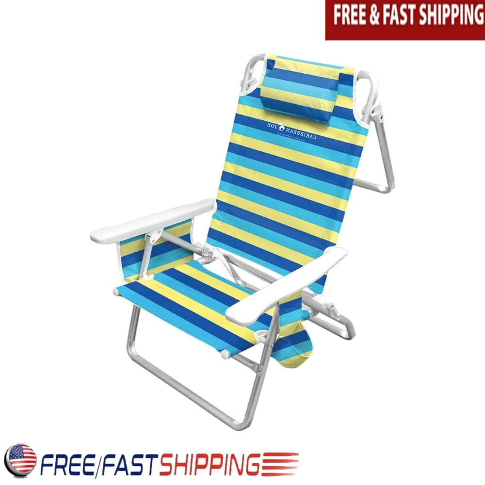 5 Position Reclining Beach Chair Folding Lightweight Aluminum Frame Adjustable Head Pillow Fabric Cupholder Outdoor Camping
5 Position Reclining Beach Chair Folding Lightweight Aluminum Frame Adjustable Head Pillow Fabric Cupholder Outdoor Camping