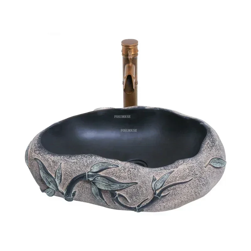 Creative Bathroom Washing Basin Modern Countertop Basin Carving Washbasin Nordic Imitation Stone Resin Bathroom Sinks Household
Creative Bathroom Washing Basin Modern Countertop Basin Carving Washbasin Nordic Imitation Stone Resin Bathroom Sinks Household