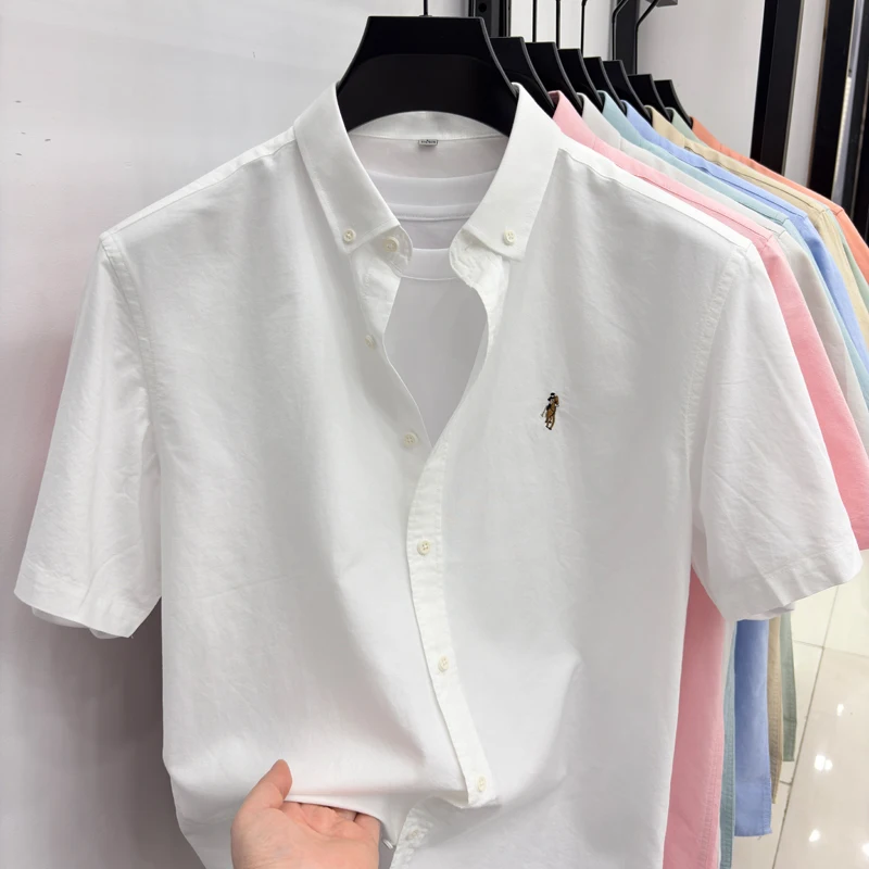 Summer 2026 Pure Cotton Men's High-end Short Sleeved Shirt, New Business Style, Ironless Shirt, Fashionable Embroidery,
Summer 2026 Pure Cotton Men's High-end Short Sleeved Shirt, New Business Style, Ironless Shirt, Fashionable Embroidery,