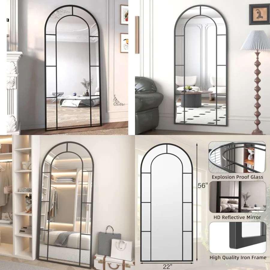 Arched Full Length Mirror, 56"x22" Mirror Full Length, Oversized Floor Length Standing Mirrors, Large Body Wall Mounted Window
Arched Full Length Mirror, 56"x22" Mirror Full Length, Oversized Floor Length Standing Mirrors, Large Body Wall Mounted Window