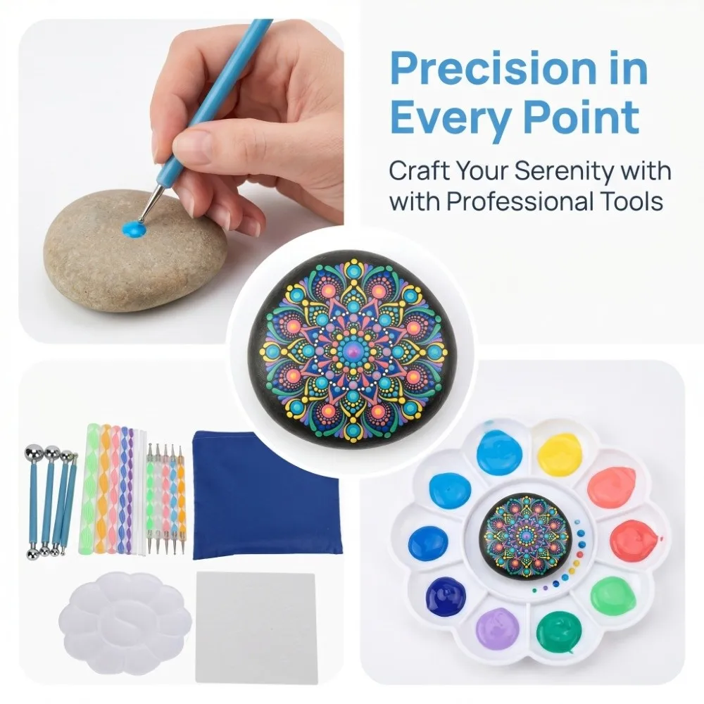 20PCS Precise Tip Mandala Dotting Tools Lightweight Flexible Use DIY Stone Painting Kits Multi-Functional Exquisite Stencils
20PCS Precise Tip Mandala Dotting Tools Lightweight Flexible Use DIY Stone Painting Kits Multi-Functional Exquisite Stencils