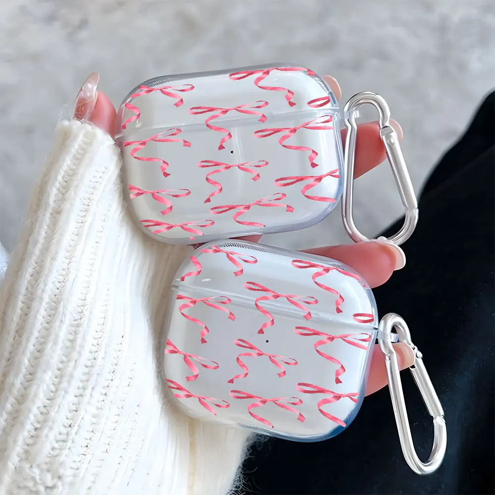 Gentle Pink Bow Pattern Clear Earphone Case for AirPods 1/2/3/4 Earbuds Case For AirPods Pro 3/Pro 2/Pro TPU Protective Cover
Gentle Pink Bow Pattern Clear Earphone Case for AirPods 1/2/3/4 Earbuds Case For AirPods Pro 3/Pro 2/Pro TPU Protective Cover