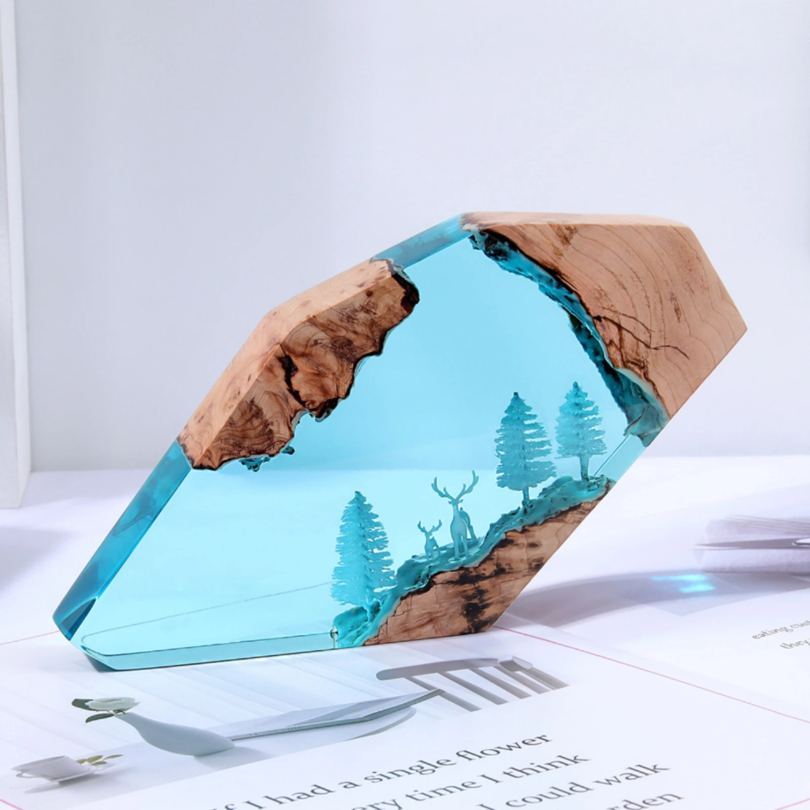 Wood and Resin Lamp Translucent Resin Wood Lamp Geometric Tabletop for Bedside Table, Desk
Wood and Resin Lamp Translucent Resin Wood Lamp Geometric Tabletop for Bedside Table, Desk