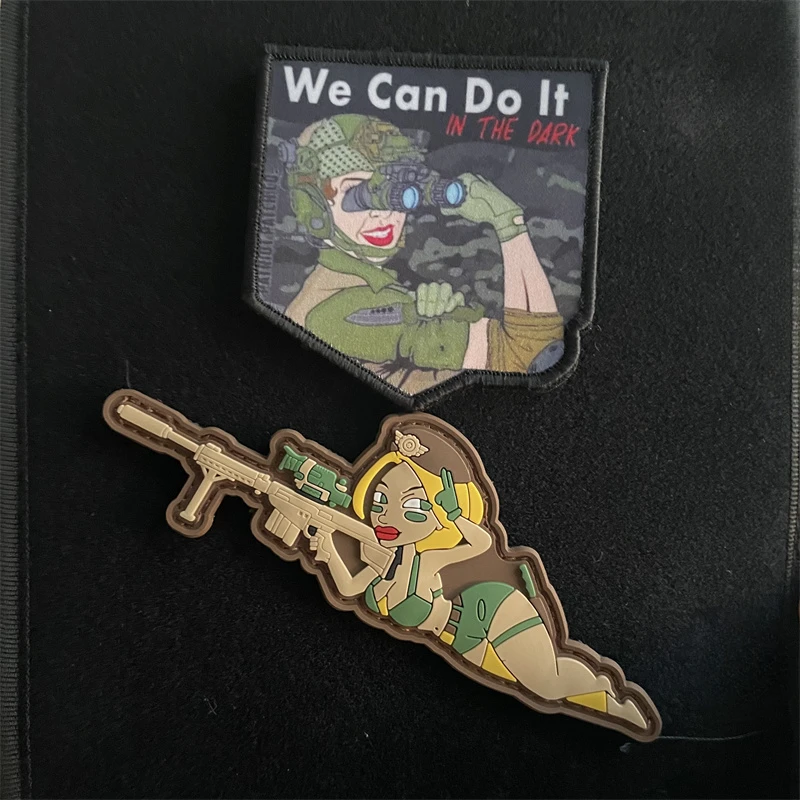 WE CAN DO IT Fabric Patches Tactical Backpack Decoration Sticker Hook and Loop Military Armband Sexy Girl PVC Morale Badge
WE CAN DO IT Fabric Patches Tactical Backpack Decoration Sticker Hook and Loop Military Armband Sexy Girl PVC Morale Badge