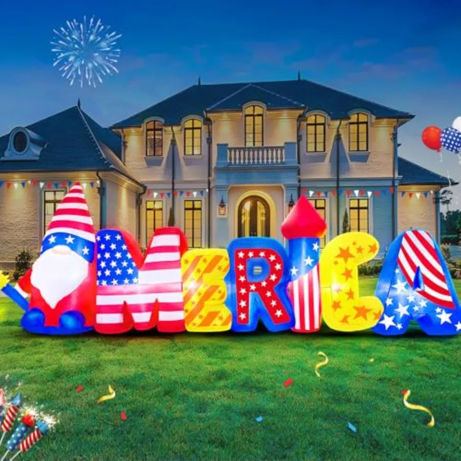 10FT Patriotic Independence Day 4th of July Inflatables Outdoor Decorations, Inflatable American Creative Fonts, Built in LED L
10FT Patriotic Independence Day 4th of July Inflatables Outdoor Decorations, Inflatable American Creative Fonts, Built in LED L