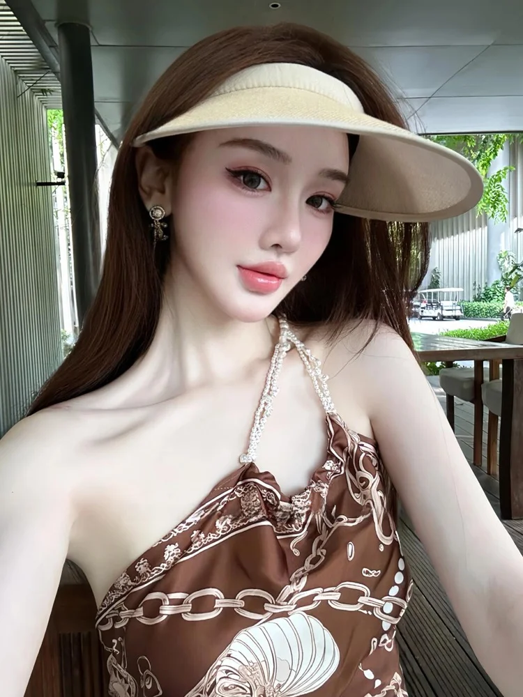 Summer Women's Strap Vest Outerwear Base Shirt Unique Design Luxury Sensation Oblique Shoulder Pearl Chain Silk Scarf Tied Top
Summer Women's Strap Vest Outerwear Base Shirt Unique Design Luxury Sensation Oblique Shoulder Pearl Chain Silk Scarf Tied Top