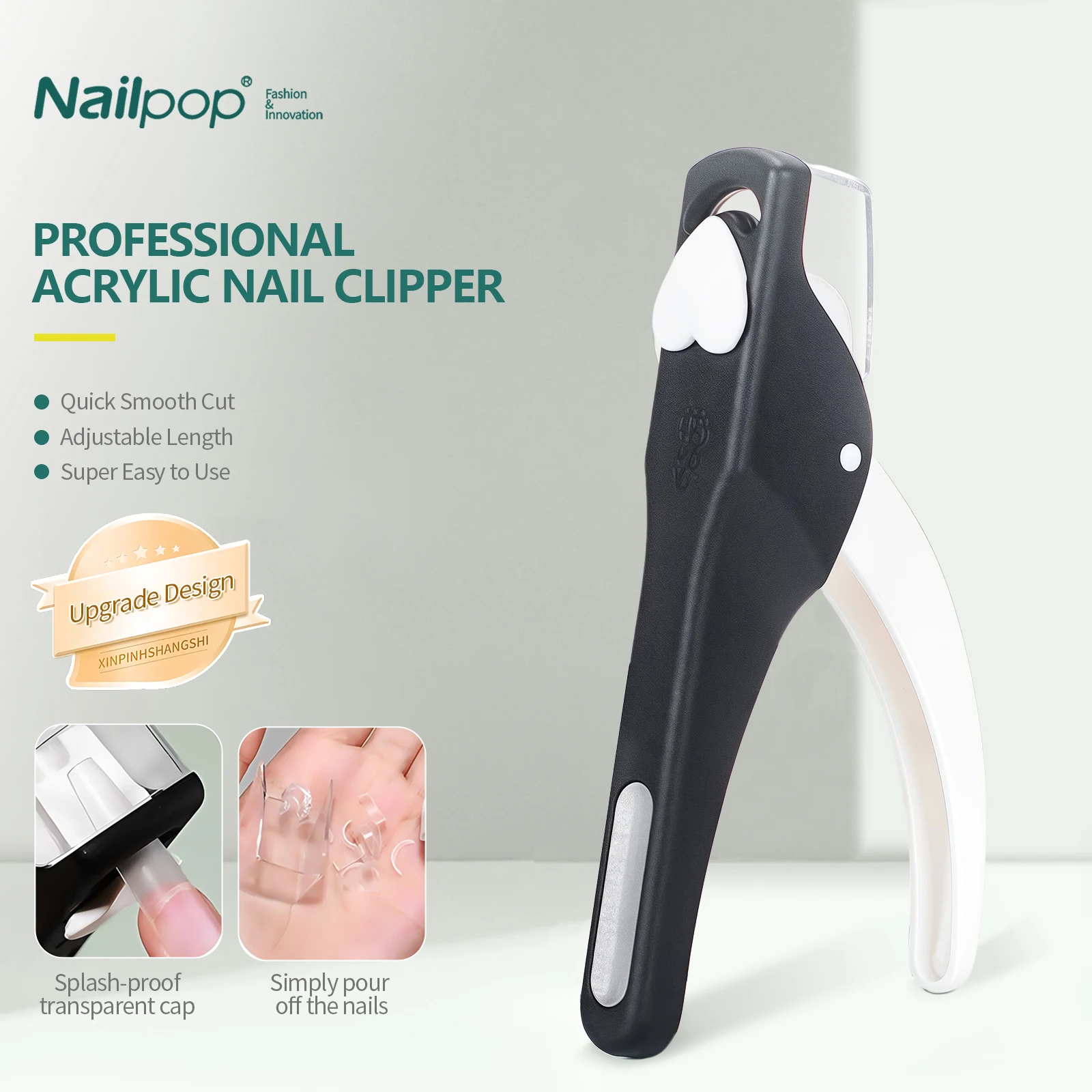 Nailpop Nail Clippers for Acrylic Nails Cutter False Nail Tips Clipper Stainless Steel Blade Manicure for Salon Home Nail Art
Nailpop Nail Clippers for Acrylic Nails Cutter False Nail Tips Clipper Stainless Steel Blade Manicure for Salon Home Nail Art