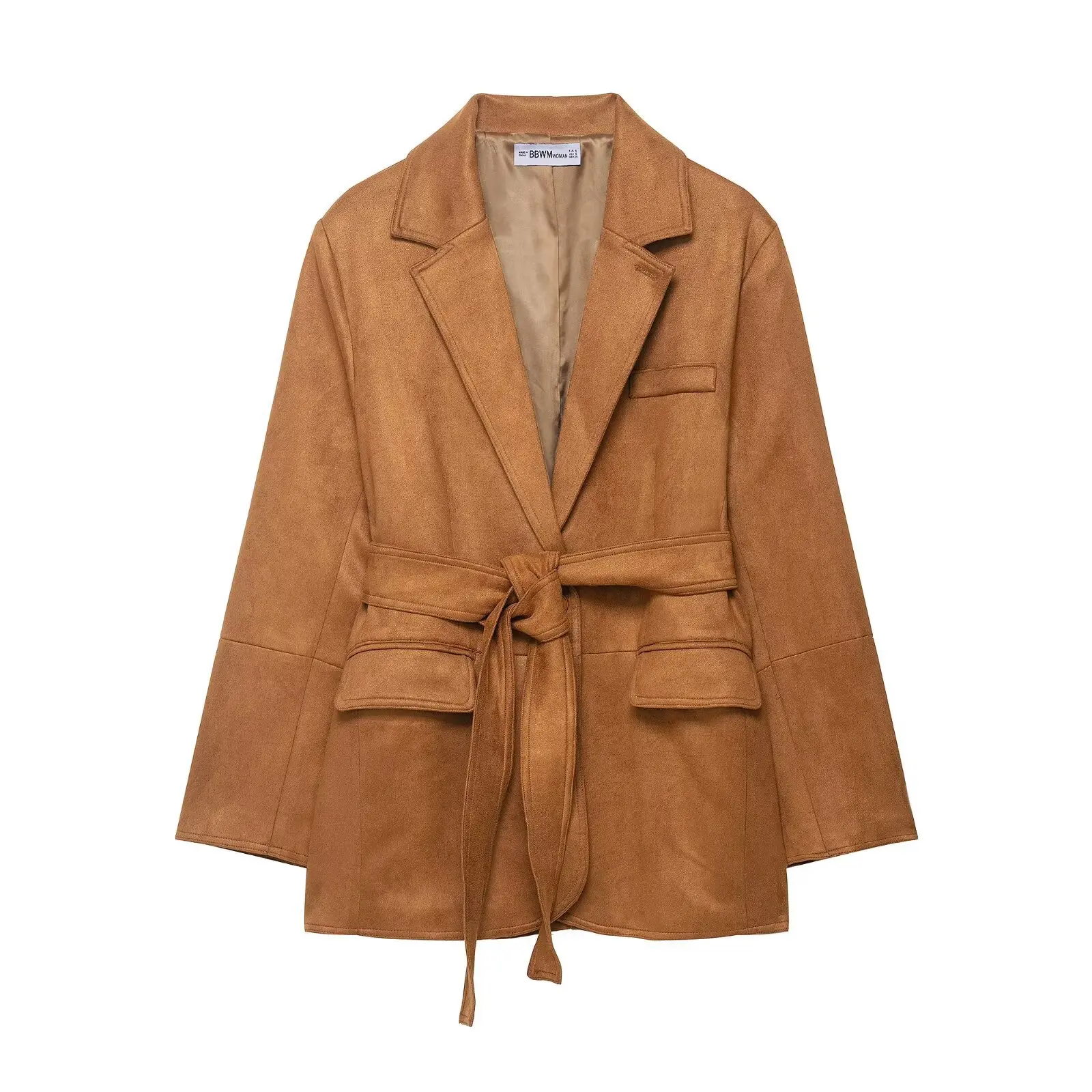Long Sleeve Suede Jacket Belt Vintage Solid Elegant Woman Blazer Autumn Office Lady Sashes Chic Loose Chic Streetwear Outwear
Long Sleeve Suede Jacket Belt Vintage Solid Elegant Woman Blazer Autumn Office Lady Sashes Chic Loose Chic Streetwear Outwear
