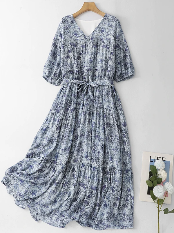 Artistic Loose Midi Dress Women's plus Size Summer Vacation Salt Sea Breeze Print High Waist Five-Quarter Sleeve V-Neck Dress
Artistic Loose Midi Dress Women's plus Size Summer Vacation Salt Sea Breeze Print High Waist Five-Quarter Sleeve V-Neck Dress