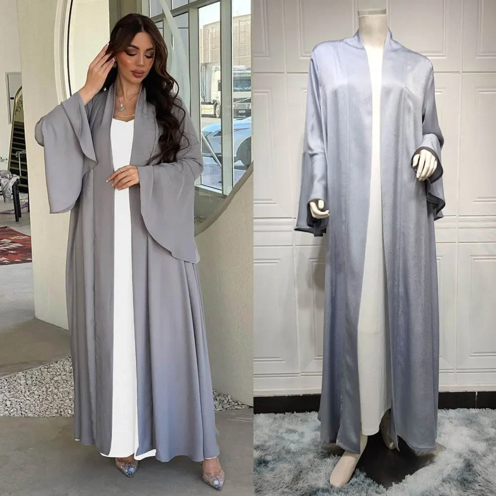 Modest Muslim Women Fashion 2 Piece Sets Open Satin Abaya Kimono Inner Dress Set Morocco Party Turkey Robe Jalabiya Caftan Dress
Modest Muslim Women Fashion 2 Piece Sets Open Satin Abaya Kimono Inner Dress Set Morocco Party Turkey Robe Jalabiya Caftan Dress