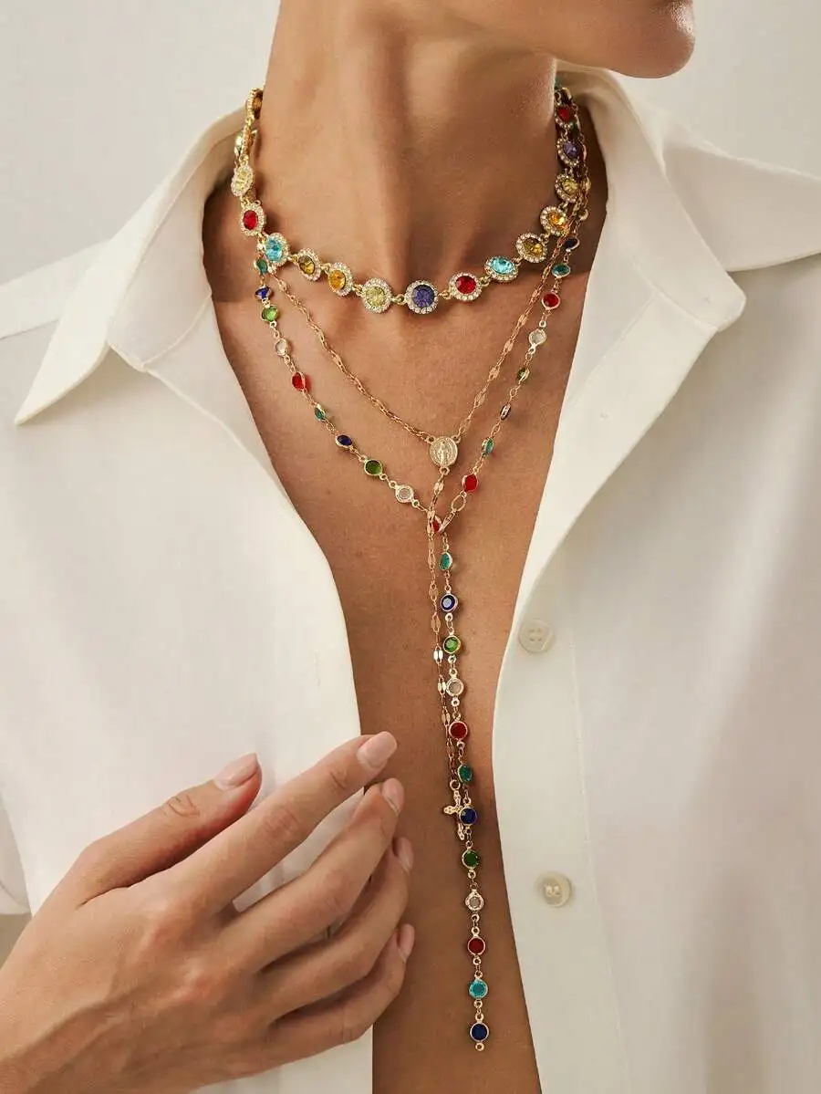 3pcs Bohemian Style Colorful Crystal Bead Y-Necklace Set With Cross Pendant For Women
3pcs Bohemian Style Colorful Crystal Bead Y-Necklace Set With Cross Pendant For Women