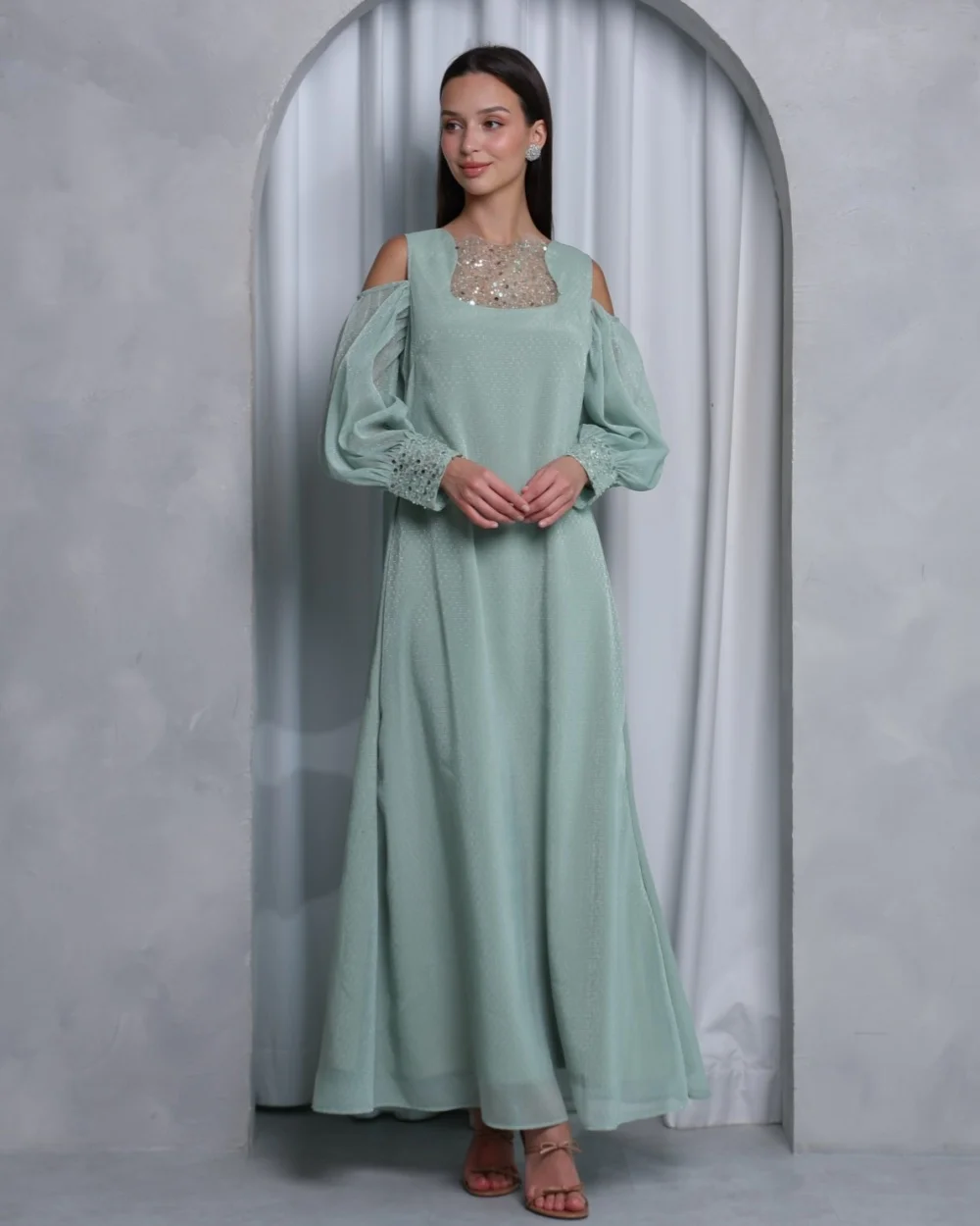 Customized Sparkle Women Tulle Sequined Beading Straight Evening Dresses Retro O-Neck Three Quarter Sleeve Ankle Length Dresses
Customized Sparkle Women Tulle Sequined Beading Straight Evening Dresses Retro O-Neck Three Quarter Sleeve Ankle Length Dresses