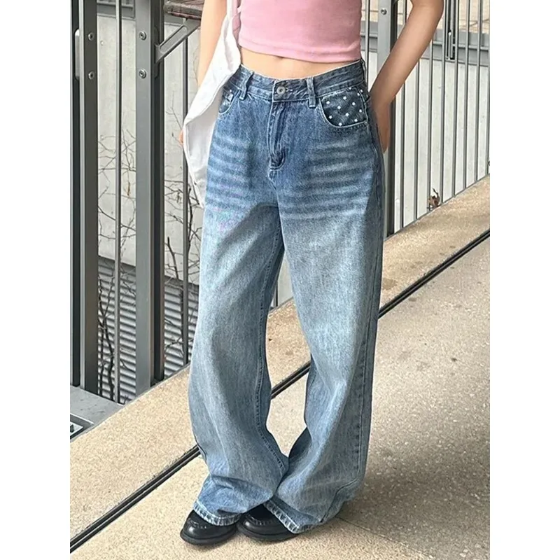 American Vintage Spicy Girl Loose Wide Leg Jeans Women Breathable Comfortable Washed Blue Star Printed Long Denim Pants Trendy
American Vintage Spicy Girl Loose Wide Leg Jeans Women Breathable Comfortable Washed Blue Star Printed Long Denim Pants Trendy